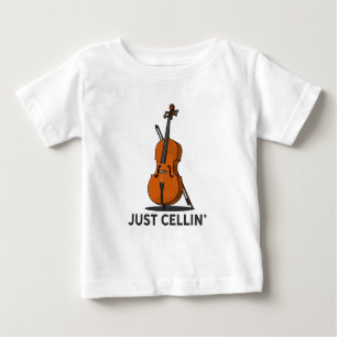 Camiseta Para Bebê Apenas Tocando Violoncelo Performance Música Celo