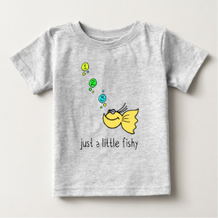 Camiseta Para Bebê Apenas um design de peixe fofo e peixe
