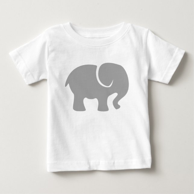 Camiseta Para Bebê Apenas um Elefante Cinza (Frente)