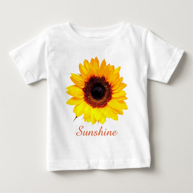 Camiseta Para Bebê Apenas um Flor de Girassol + seu texto e suas idei (Frente)