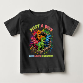 Camiseta Para Bebê Apenas Um Menino Que Ama Dinossauros