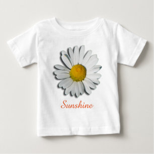 Camiseta Para Bebê Apenas uma Flor de Marguerite + seu texto & ideias