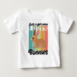 Camiseta Para Bebê Apenas uma garota que ama Bunnies Páscoa Coelhinha
