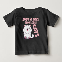 Camiseta Para Bebê Apenas Uma Garota Que Ama Gatos