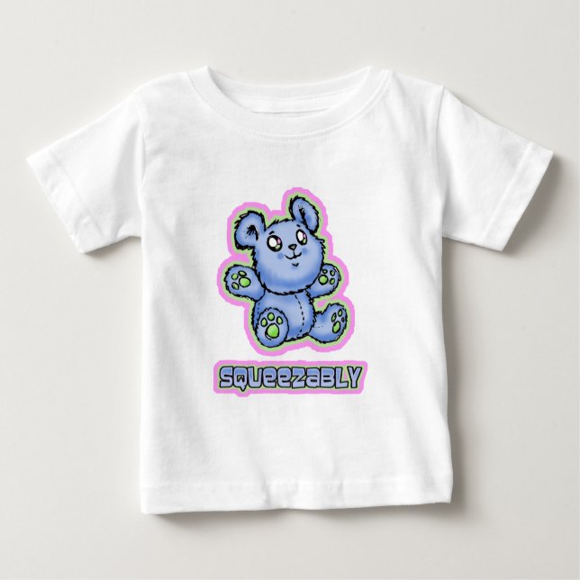 Camiseta Para Bebê Aperte-me o desenho do Urso de Teddy (Frente)