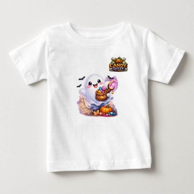 Camiseta Para Bebê Aplicativo Candy Quest 'Boo' para crianças pequena (Frente)