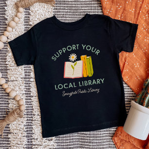 Camiseta Para Bebê Apoie a sua Biblioteca Local Personalizada