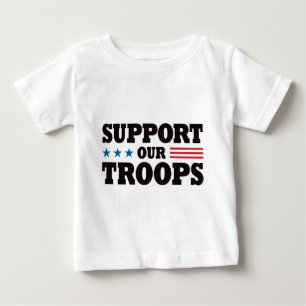 Camiseta Para Bebê Apoie nossas tropas - preto