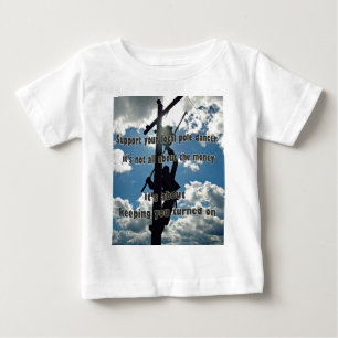 Camiseta Para Bebê Apoie seu Lineman
