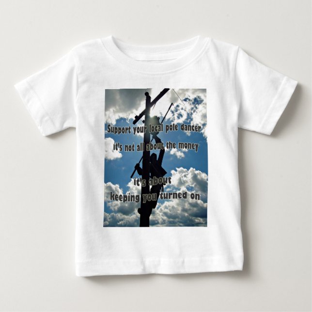 Camiseta Para Bebê Apoie seu Lineman (Frente)