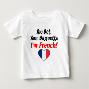 Camiseta Para Bebê Aposte Seu Francês Baguette