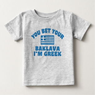 Camiseta Para Bebê Aposto que Baklava sou grego