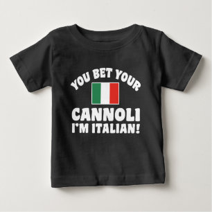 Camiseta Para Bebê Aposto que seus canoli sou italiano
