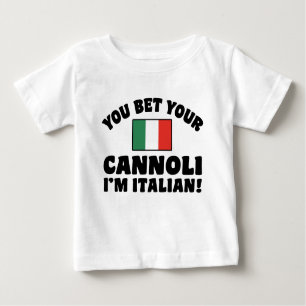 Camiseta Para Bebê Aposto que seus canoli sou italiano