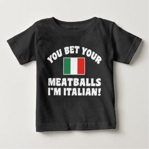 Camiseta Para Bebê Aposto que sou italiano.