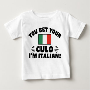Camiseta Para Bebê Aposto que sou italiano.