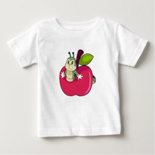 Camiseta Para Bebê Apple da lagarta