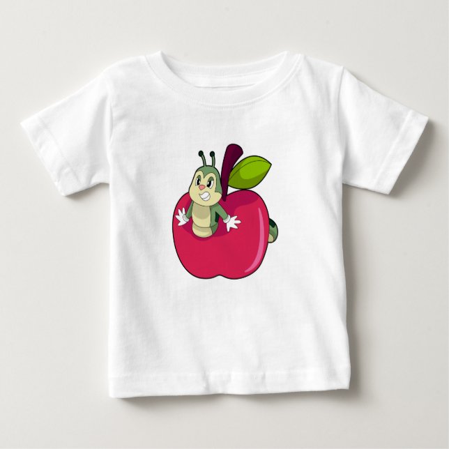 Camiseta Para Bebê Apple da lagarta (Frente)