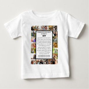 Camiseta Para Bebê Apreciação da Amizade Colagem de Fotos BFF 22