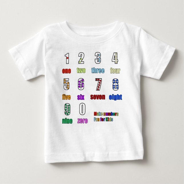 CAMISETA PARA BEBÊ APRENDENDO OS NÚMEROS FUNTIME (Frente)