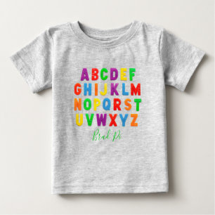 Camiseta Para Bebê aprendizado simples e personalizado ABC