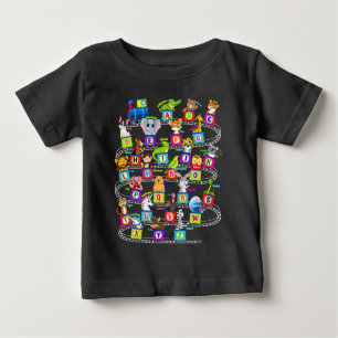Camiseta Para Bebê Aprendizagem de animais alfabéticos 