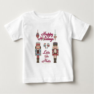 Camiseta Para Bebê Apresentador de Natal Vamos Quebrar Nozes