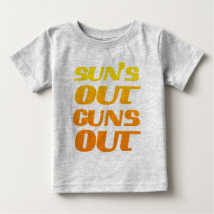 CAMISETA PARA BEBÊ APTIDÃO E GINÁSIO SOL FORA ARMAS FORA