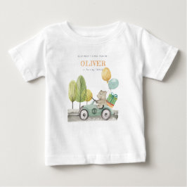 Camiseta Para Bebê Aqua verde-branca qualquer Ursinho de Festa de ani