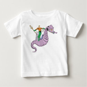 Camiseta Para Bebê Aquaman corre cavalo marinho