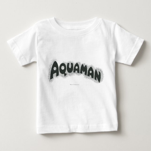 Camiseta Para Bebê Aquaman Grunge Black Logo (Frente)