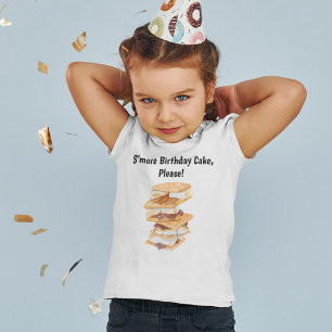Camiseta Para Bebê Aquarela  Aniversário de Criança de S'mores Realis