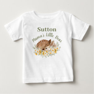 Camiseta Para Bebê Aquarela Bebê Cervo Filhote Mamãe Pequeno Querido