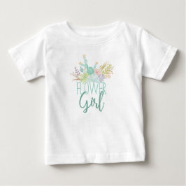 Camiseta Para Bebê Aquarela de Buquê Suculente | Rapariga Mais Alta