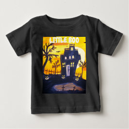 Camiseta Para Bebê Aquarela de Halloween do Little Boo Assombrada