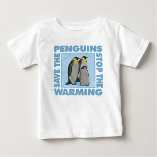 Camiseta Para Bebê Aquecimento Global, Pinguins