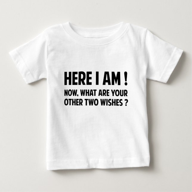Camiseta Para Bebê Aqui Estou Eu (Frente)