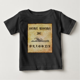 Camiseta Para Bebê Aqui Há Dragões