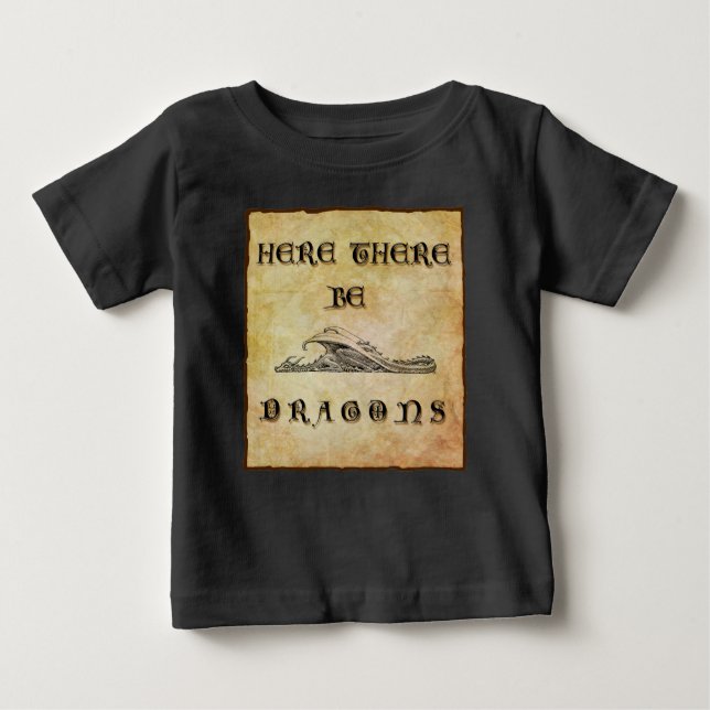 Camiseta Para Bebê Aqui Há Dragões (Frente)