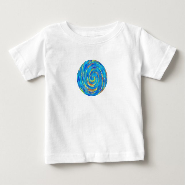 Camiseta Para Bebê arado azul (Frente)