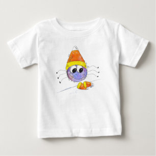 Camiseta Para Bebê Aranha-de-milho doce branca