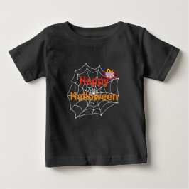 Camiseta Para Bebê Aranha engraçada na Web do Halloween