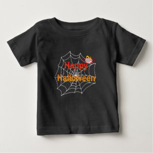 Camiseta Para Bebê Aranha engraçada na Web do Halloween