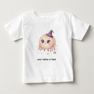 Camiseta Para Bebê Aranha Fofa de Halloween com Chapéu de Bruxa Color