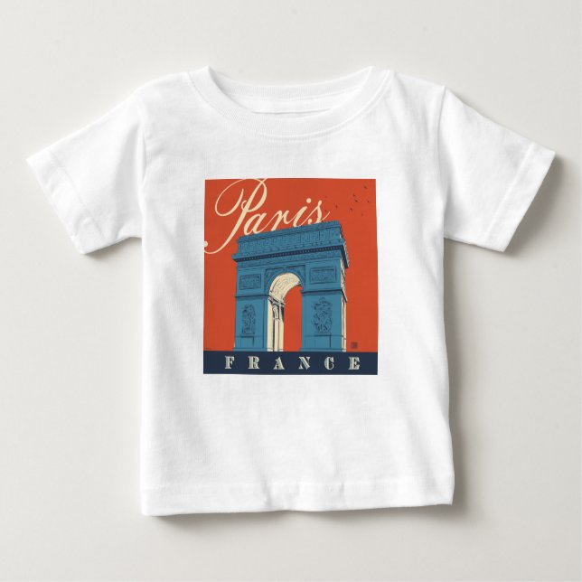 Camiseta Para Bebê Arc de Triomphe | Paris, França (Frente)