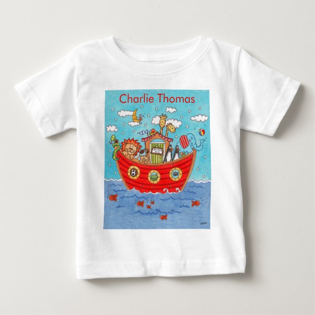 Camiseta Para Bebê Arca de Noé Personalizada (Frente)