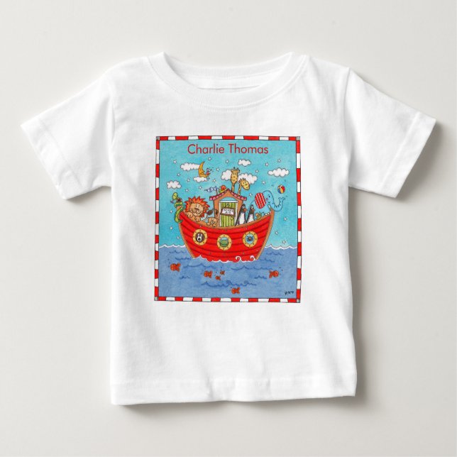Camiseta Para Bebê Arca de Noé Personalizada (Frente)