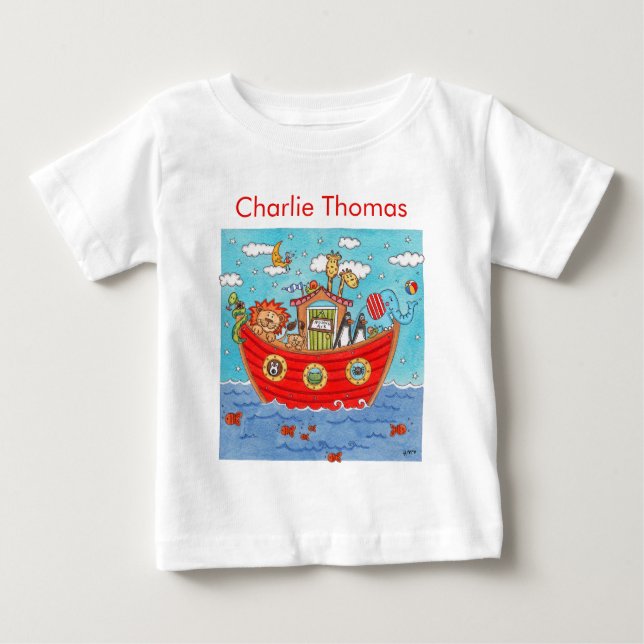 Camiseta Para Bebê Arca de Noé Personalizada (Frente)