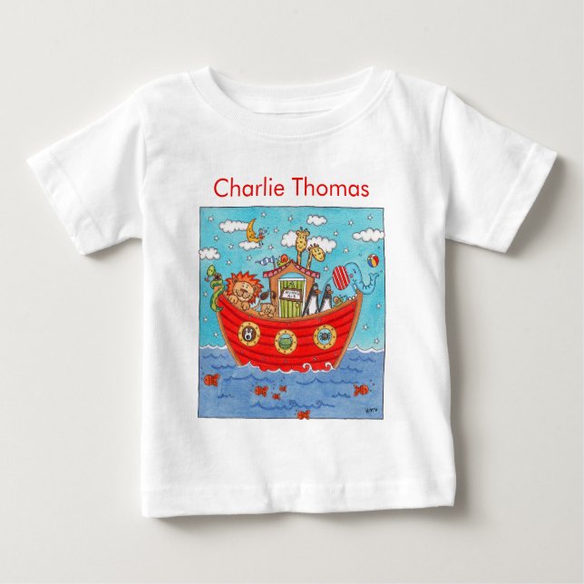 Camiseta Para Bebê Arca de Noé Personalizada (Frente)