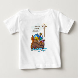 Camiseta Para Bebê Arca personalizada do neto Baptism Noah